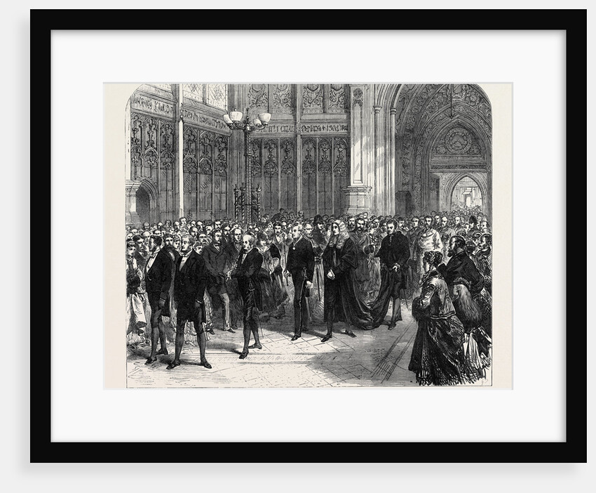Meeting of the Reformed Parliament: Procession of the Speaker of the House of Commons to the Bar of the House of Lords London 1869 UK by Anonymous