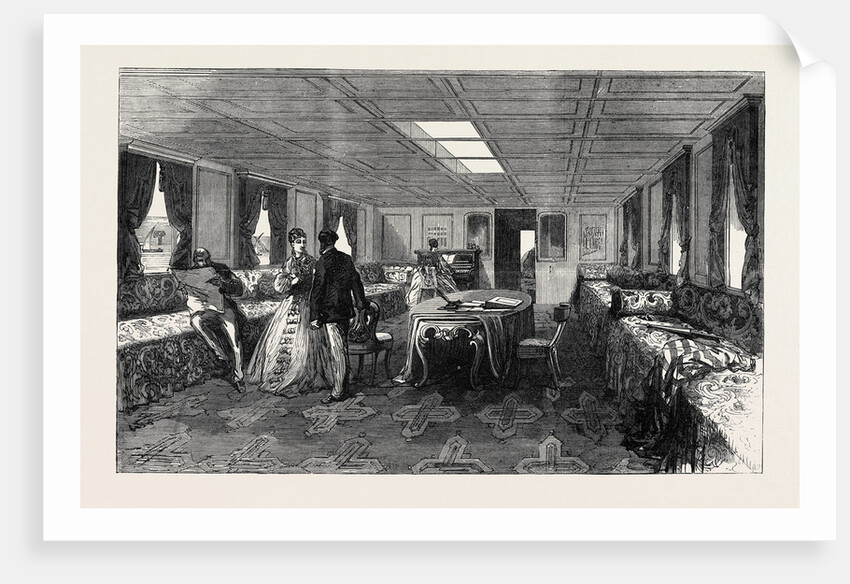 The Prince and Princess of Wales in Egypt: Saloon of the Dahabieh or Nile Boat 1869 by Anonymous