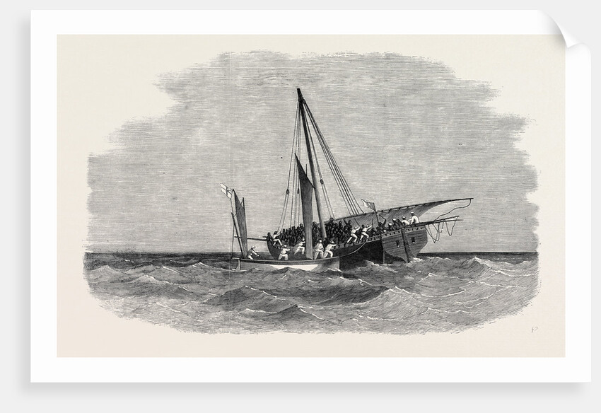 Suppression of the Slave Trade on the East Coast of Africa: The Cutter of H.M.S. Daphne Capturing a Slave-Dhow Off Brora 1869 by Anonymous