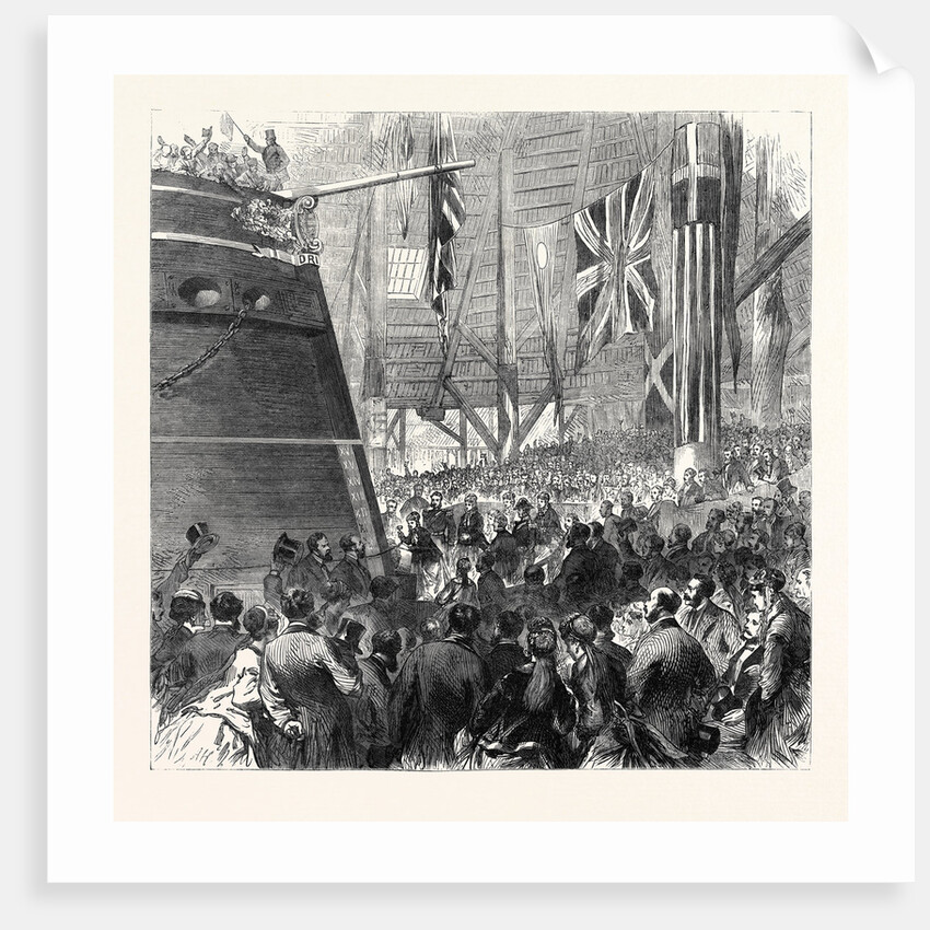 Launch of the Screw-Corvette Druid at Deptford Dockyard: Princess Louise Releasing the Dog-Shore UK 1869 by Anonymous