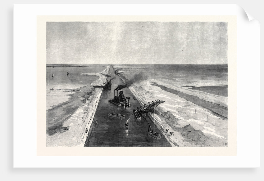 The Isthmus of Suez Maritime Canal Near Kantara 1869 by Anonymous