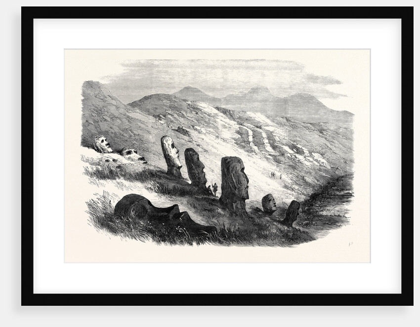 Group of Images Inside the Crater of Otuiti Easter Island 1869 by Anonymous
