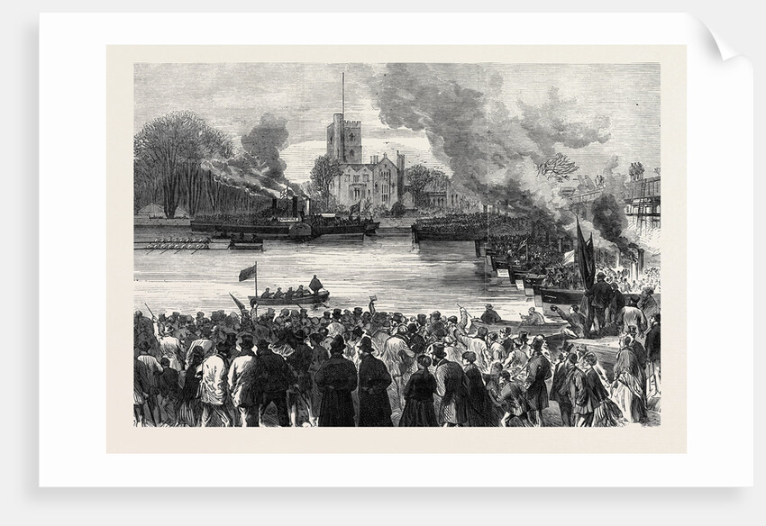 Oxford and Cambridge Universities Boat Race: The Start from Putney London UK 1869 by Anonymous
