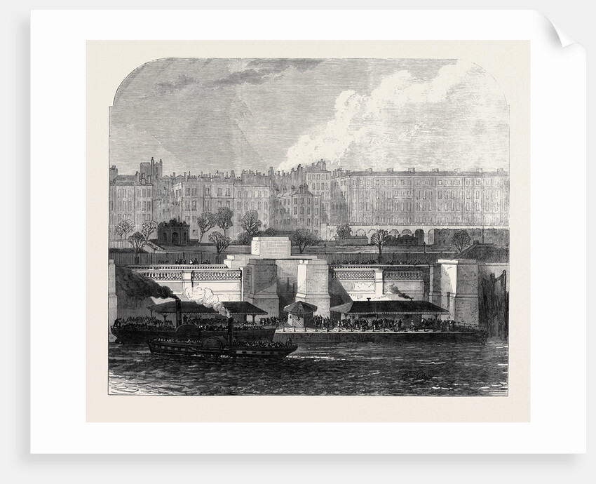 London Improvements: Hungerford Pier on the Thames Embankment UK 1869 by Anonymous