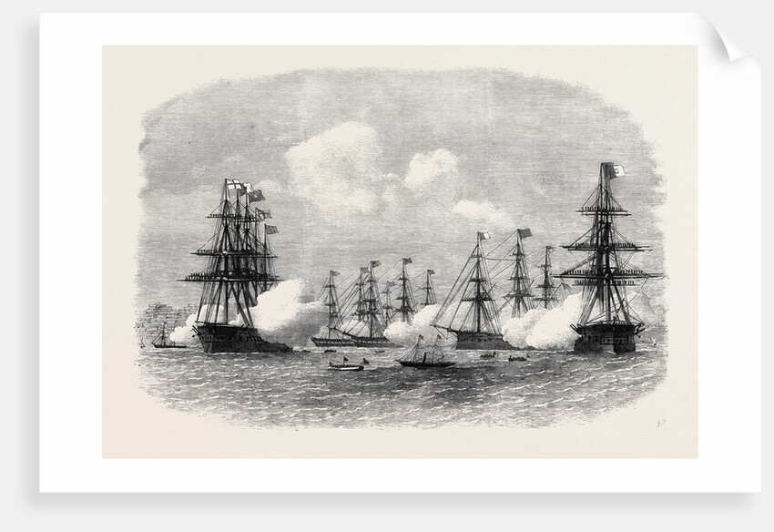 Visit of the King of Portugal to the English Channel Fleet at Lisbon 1869 by Anonymous