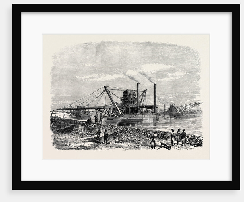 The Isthmus of Suez Maritime Canal: Dredges and Elevators at Work 1869 by Anonymous