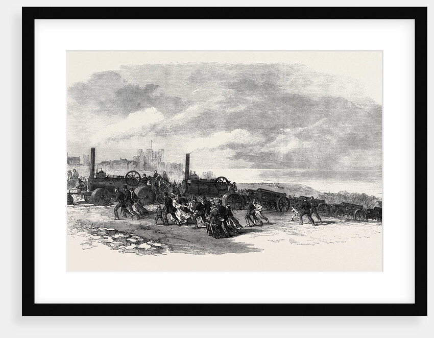 The Volunteer Review at Dover: Traction Engines Bringing Volunteer Artillery Into Position UK 1869 by Anonymous
