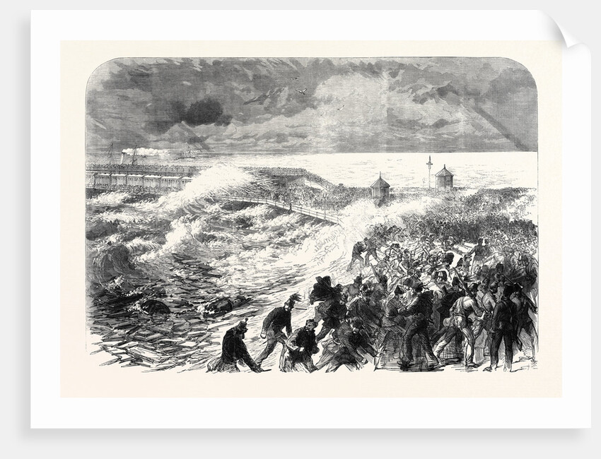 The Volunteer Review at Dover: Scene at the Wreck of H.M.S. Ferret at the Admiralty Pier UK 1869 by Anonymous