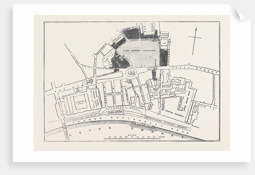 Proposed Sites for the New Law Courts: Plan of Mr. F. Shields for a New Approach to the Carey Street Site London 1869 UK by Anonymous