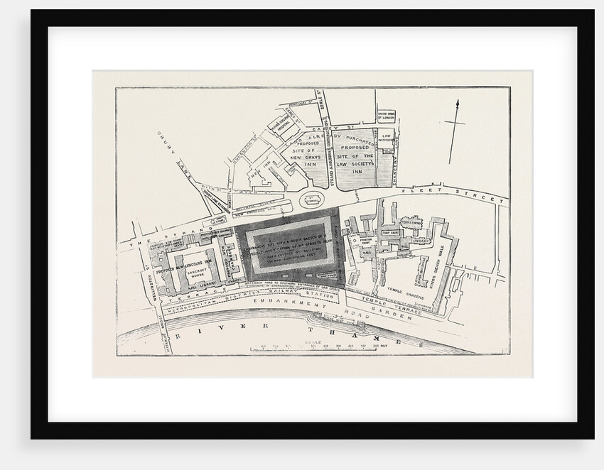 Proposed Sites for the New Law Courts: Plan of Mr. F. Shields for a New Approach to the Carey Street Site London 1869 UK by Anonymous