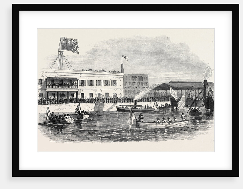 Visit of the Prince and Princess of Wales to the Suez Canal Works: Arrival of the Prince and Princess at Suez 1869 by Anonymous