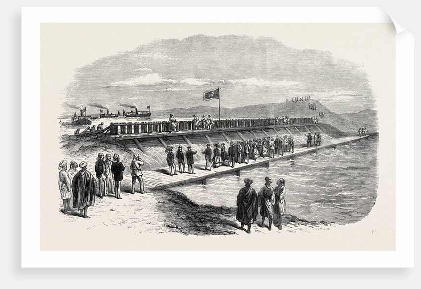 Visit of the Prince and Princess of Wales to the Suez Canal Works: The Prince Letting the Waters of the Mediterranean Into the Bitter Lakes 1869 by Anonymous