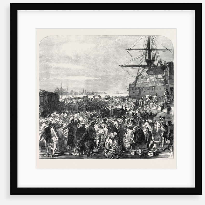 Embarkation of Dockyard Workmen As Emigrants at Portsmouth UK 1869 by Anonymous
