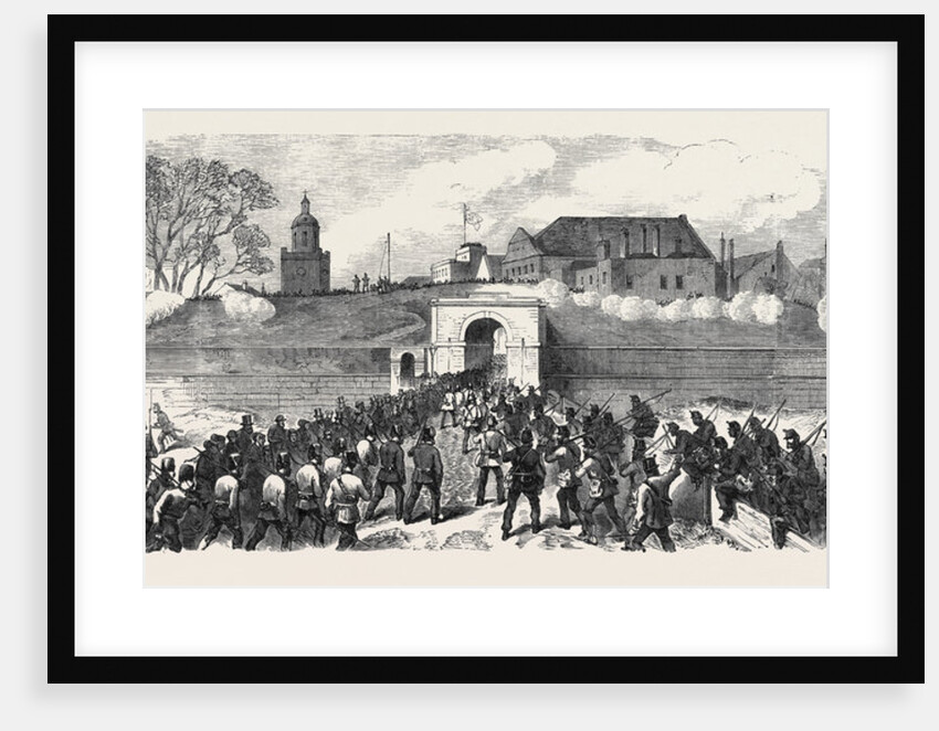 The Volunteer Review at Portsmouth: The Defending Force Concentrating at King William's Gate UK 1869 by Anonymous