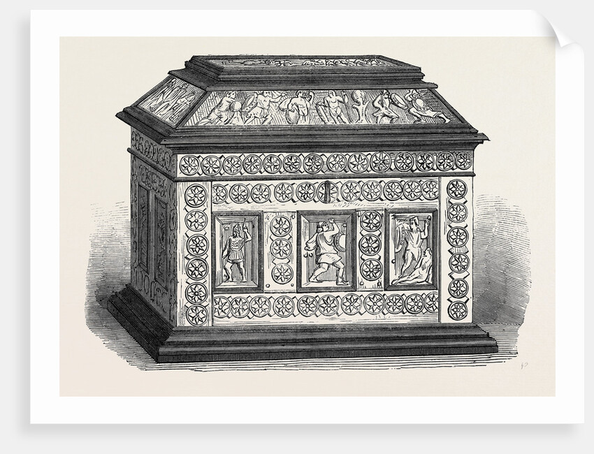 Byzantine Casket of Bonework Set in Ebony by Anonymous