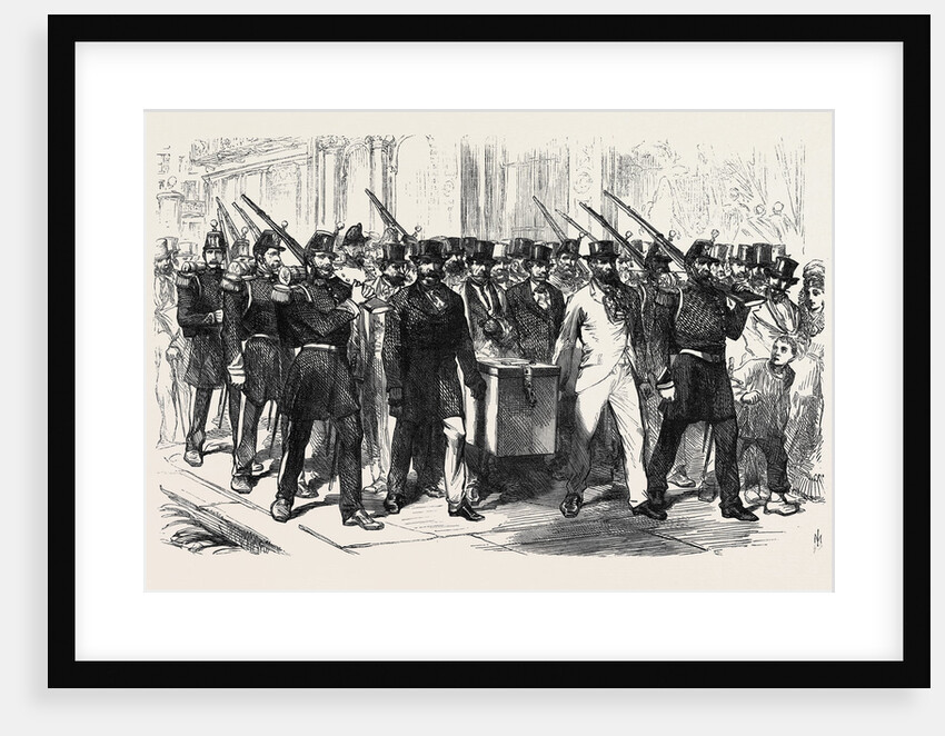 The Elections in France: Removal of the Voting-Urn from a District Polling-Place to the Mairie 1869 by Anonymous