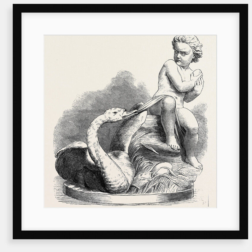 Child and Swan (Sculpture), in the Royal Academy Exhibition 1869 by Anonymous