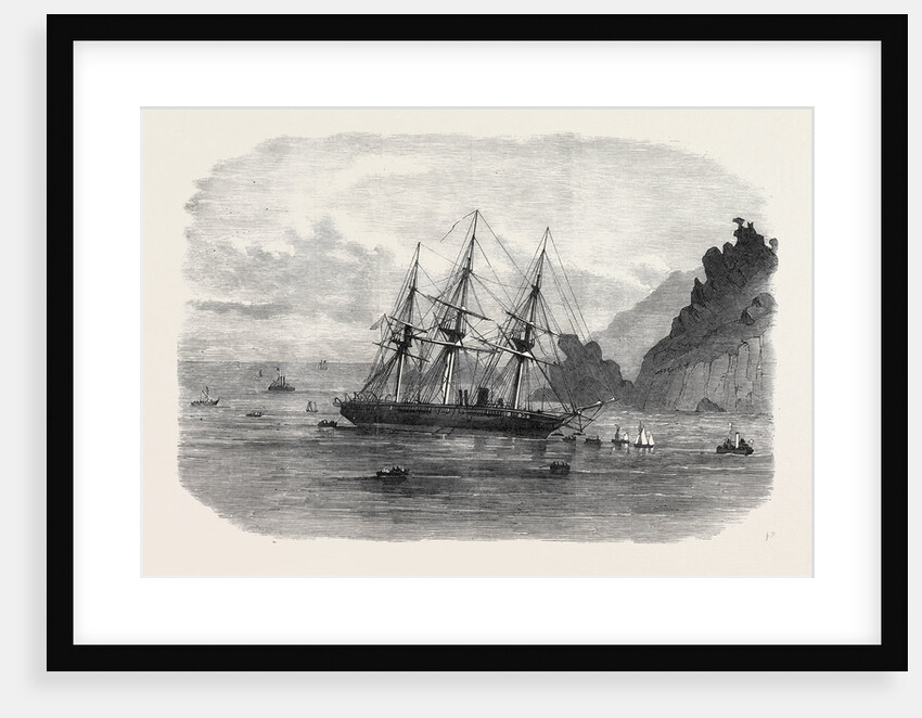H.M.S. Cadmus Ashore on Salcombe Bar Devon UK 1869 by Anonymous
