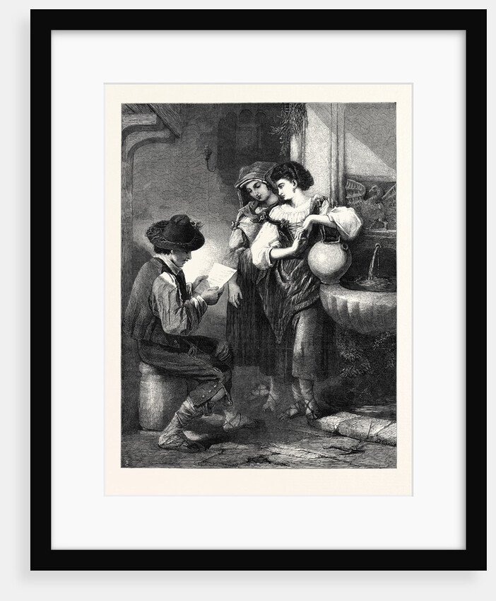The Letter, in the Exhibition of the Society of Painters in Water Colours 1869 by Anonymous
