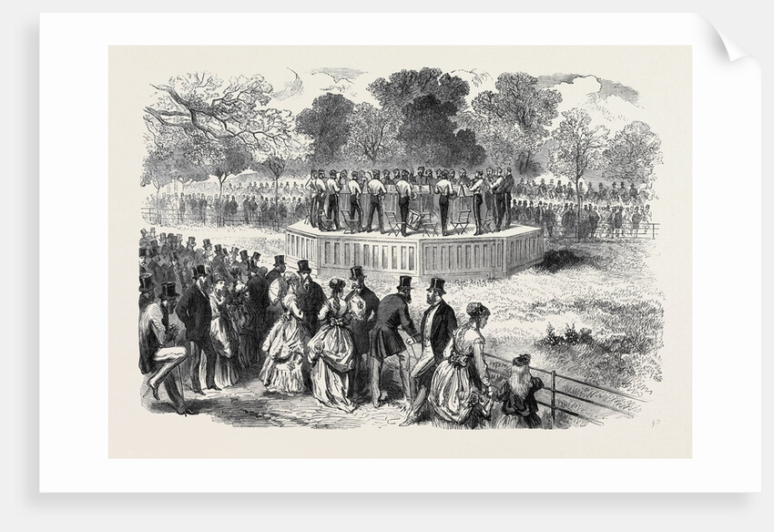 Band of the Life Guards Playing on the New Platform in Hyde Park London UK 1869 by Anonymous