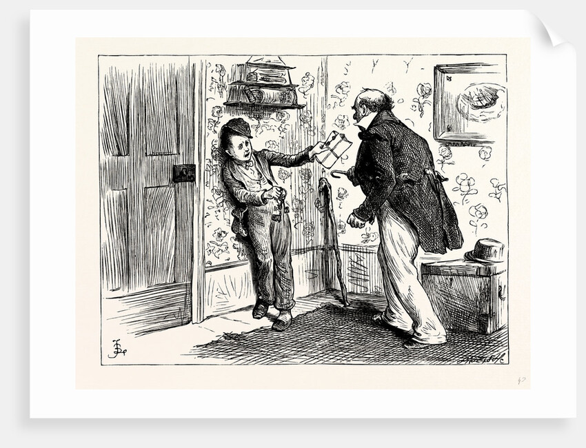 Charles Dickens Dombey and Son. the Captain's Voice Was So Tremendous and He Came Out of His Corner with Such Way on Him that Rob Retreated Before Him Into Another Corner: Holding Our the Keys and Pace Et to Prevent Himself from Being Run Down. by Anonymous