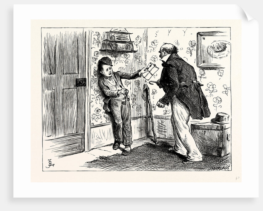 Charles Dickens Dombey and Son. the Captain's Voice Was So Tremendous and He Came Out of His Corner with Such Way on Him that Rob Retreated Before Him Into Another Corner: Holding Our the Keys and Pace Et to Prevent Himself from Being Run Down. by Anonymous