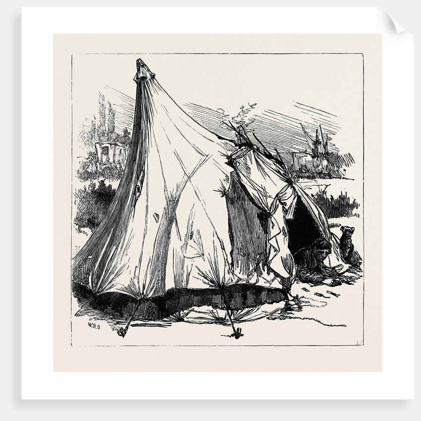 Gipsy Life Round London: Tent at Hackney Wick 1880 by Anonymous