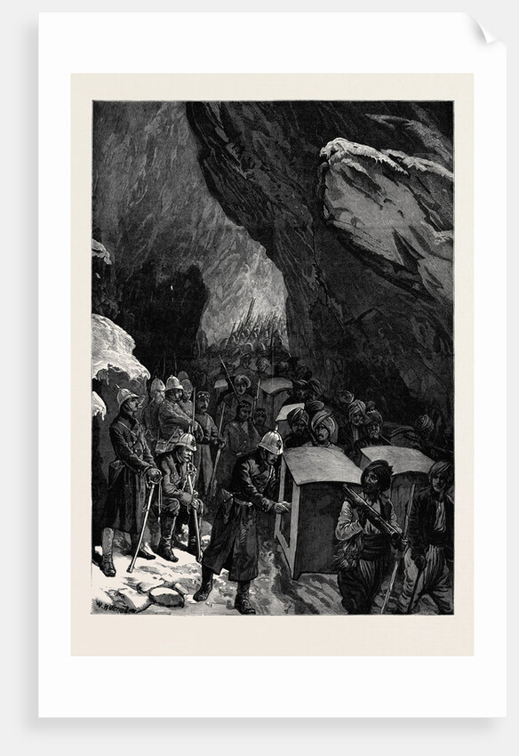 The Afghan War: Hospital Dhoolies in the Jugdulluk Pass 1880 by Anonymous