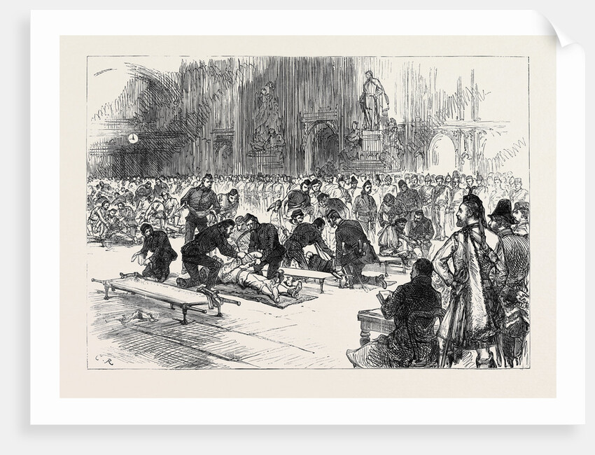 Drill of Volunteer Ambulance Corps at Guildhall 1880 by Anonymous