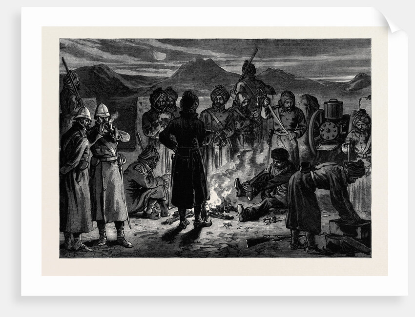 The Afghan War: Defence of the British Position at Sherpore Cabul: The Gatling Gun Bastion on Dec. 23 Preparing to Repel the Attack of the Ghazis 1880 by Anonymous