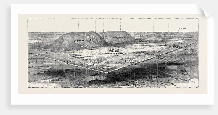 The Afghan War: Bird's-Eye View of Defences of the Sherpore Cantonment Showing Positions of the Troops in Garrison 1880 by Anonymous