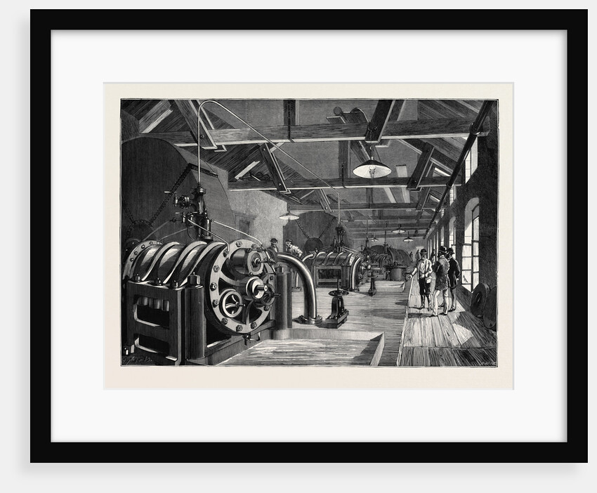 The St. Gothard Tunnel: Air-Compressing Machinery at Airolo 1880 by Anonymous
