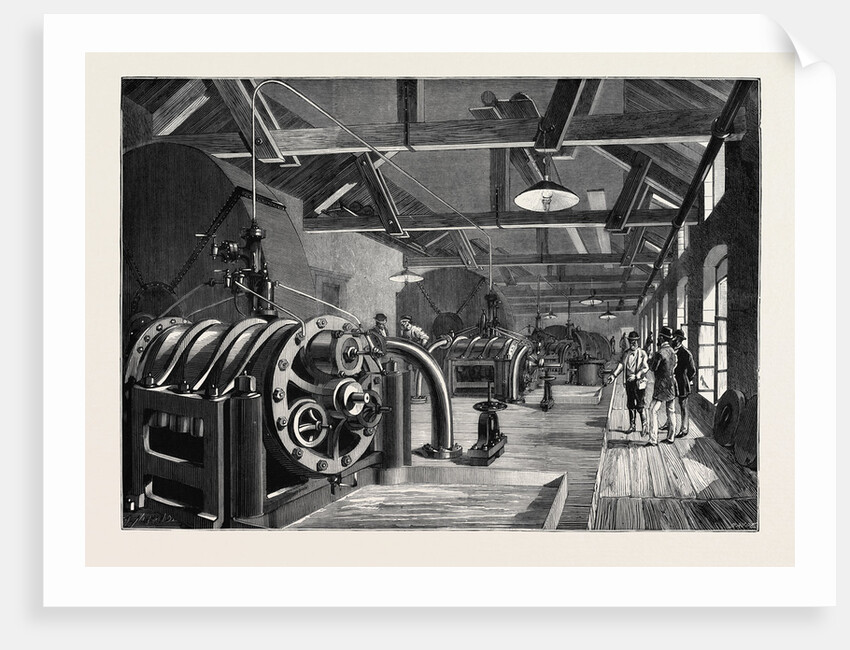 The St. Gothard Tunnel: Air-Compressing Machinery at Airolo 1880 by Anonymous