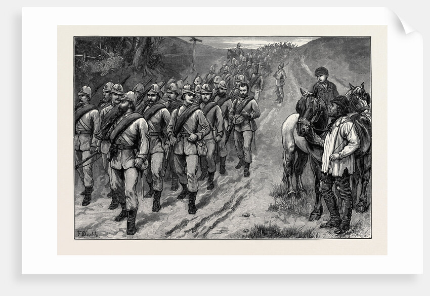 The Brighton Review: The Artists' Corps Marching to Brighton 1880 by Anonymous