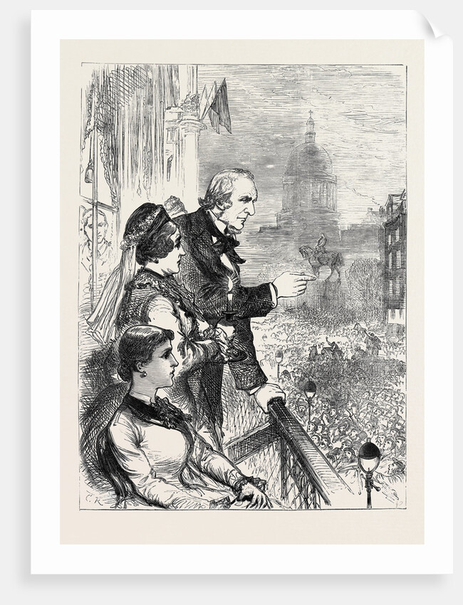 The Midlothian Election: Mr. Gladstone Addressing the Crowd from the Balcony of Lord Rosebery's House in George Street Edinburgh by Anonymous