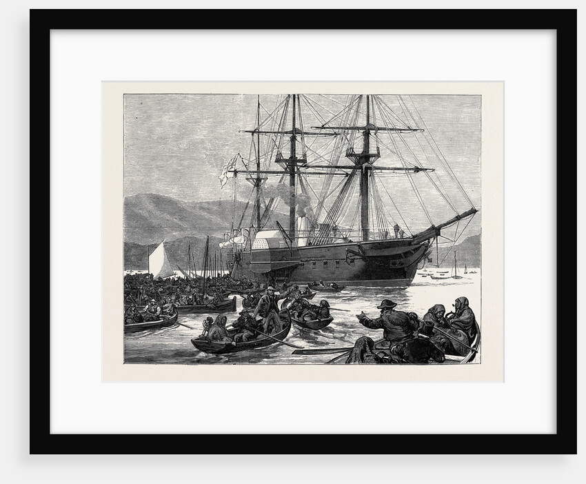 Irish Relief Squadron Under the Duke of Edinburgh: Distributing Stores from H.M.S. Valorous at Kilkerran 1880 by Anonymous