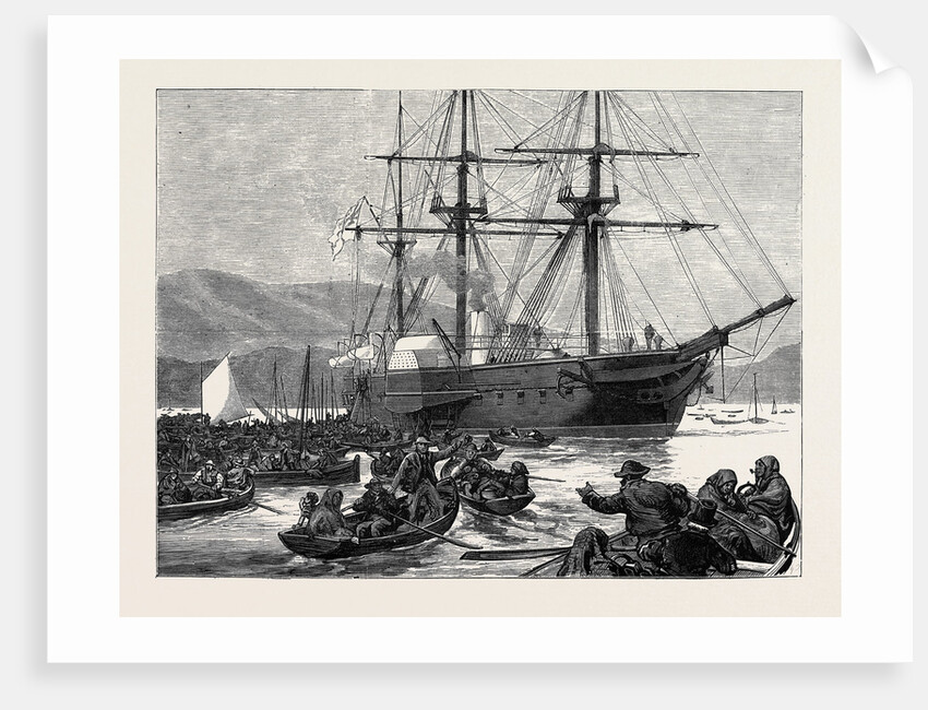 Irish Relief Squadron Under the Duke of Edinburgh: Distributing Stores from H.M.S. Valorous at Kilkerran 1880 by Anonymous