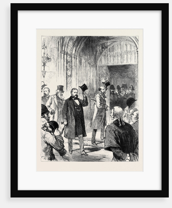 Meeting of the New Parliament: Arrival of New Members in Westminster Hall London 1880 by Anonymous