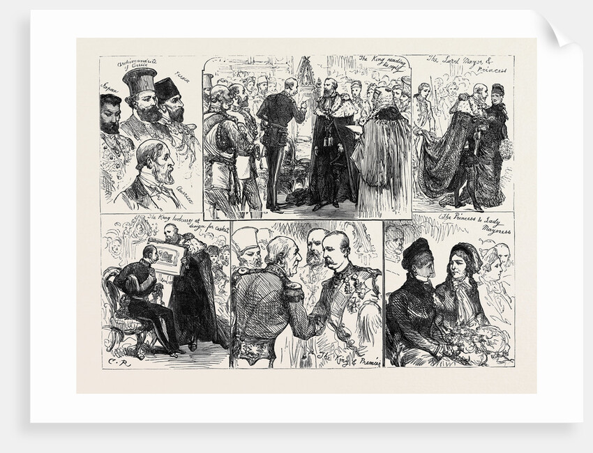 Sketches at the Presentation of Address to the King of Greece by the Corporation of London 1880 by Anonymous