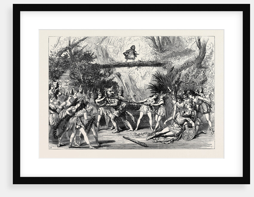 The Christmas Pantomimes: Scene from Red Riding Hood and Her Sister Little Bo-Beep at Covent Garden Theatre London 1874 by Anonymous