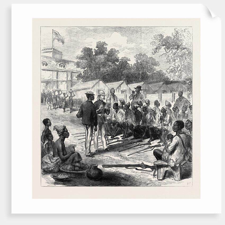 The Ashantee War: Arrivals at the North Gate Cape Coast Castle 1874 by Anonymous