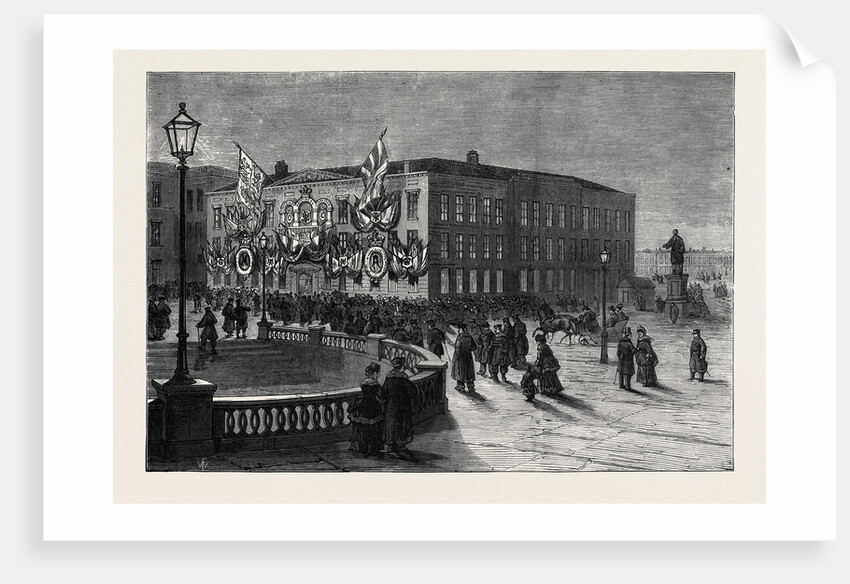 The British Embassy at St. Petersburg Illuminated for the Duke of Edinburgh's Marriage Russia 1874 by Anonymous