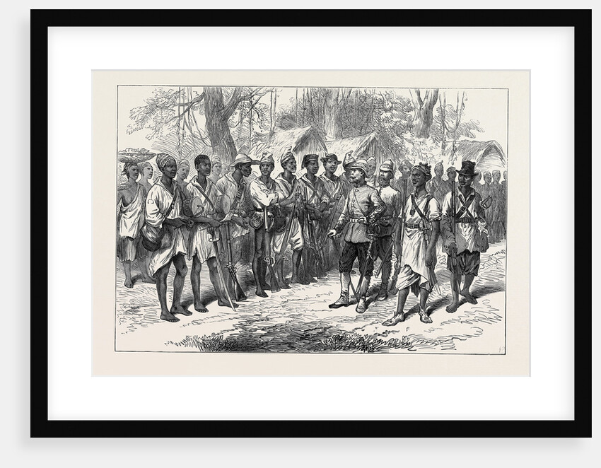 The Ashantee War: Inspecting Kossohs at Prah-Su 1874 by Anonymous