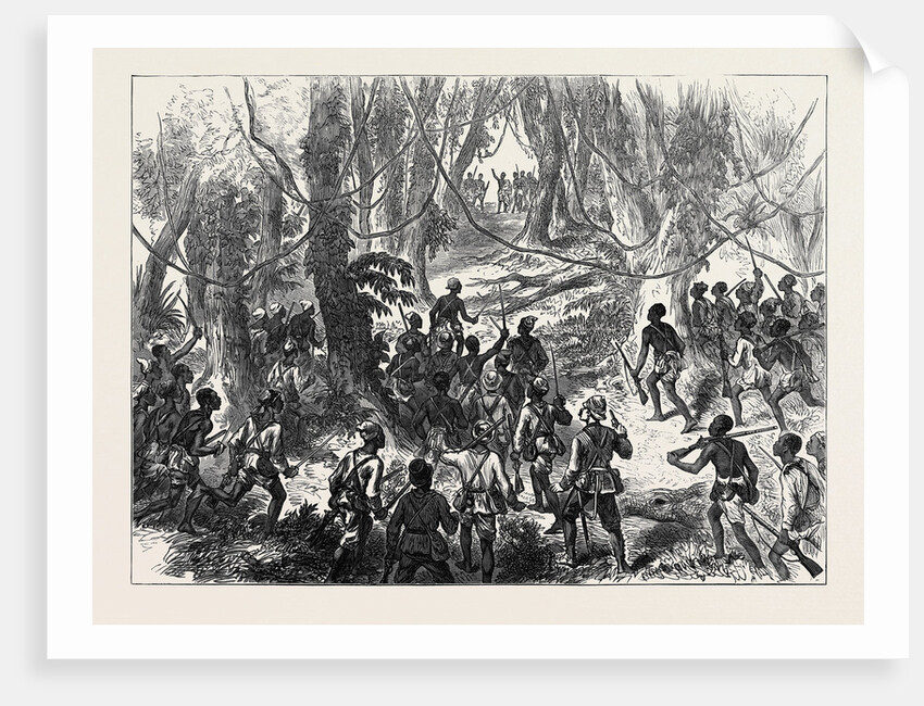 The Ashantee War: Lord Giffard and Advance Scouts on the Adansi Hills Warned by an Ashantee Priest Not to Go Forward 1874 by Anonymous