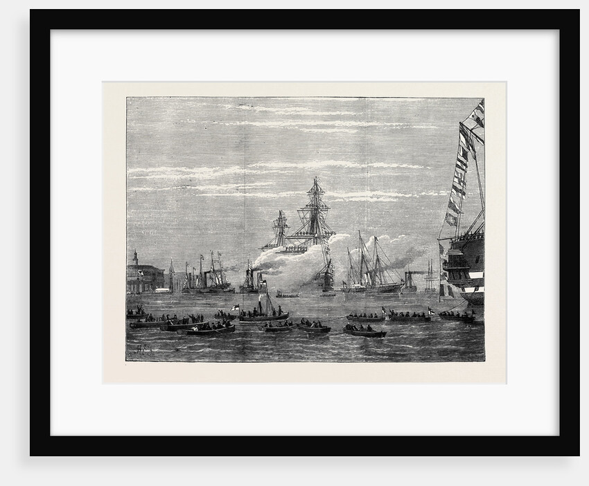 Arrival of the Duke and Duchess of Edinburgh: Arrival of the Victoria and Albert Yacht at Gravesend 1874 by Anonymous