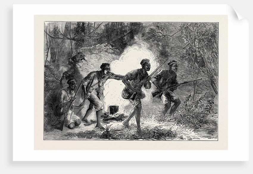 The Ashantee War: A Night Alarm 1874 by Anonymous