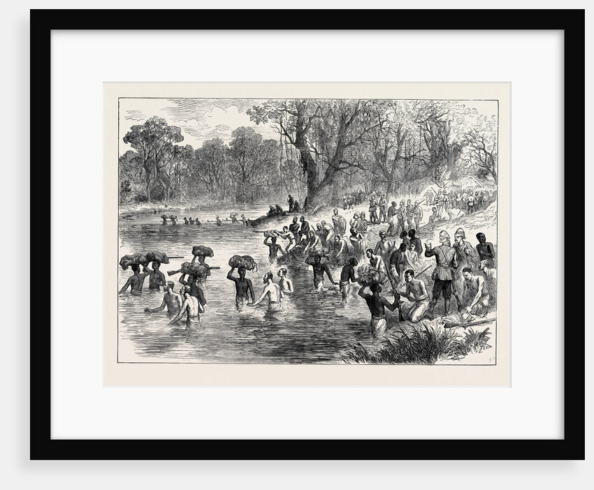 The Ashantee War: The Return from Coomassie: Crossing a River 1874 by Anonymous