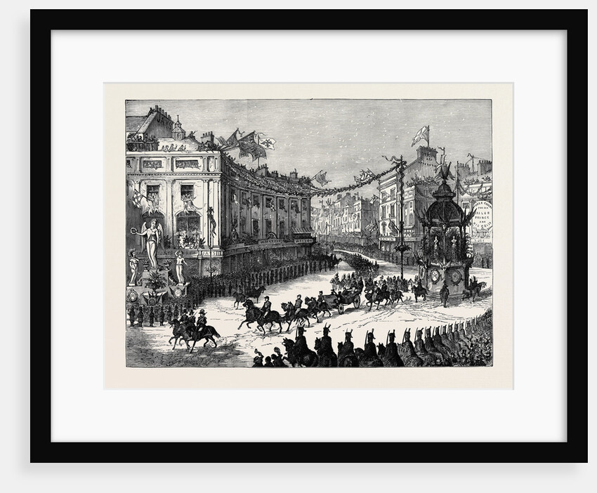 The Royal Entry Into London: The Procession in Oxford Circus London 1874 by Anonymous