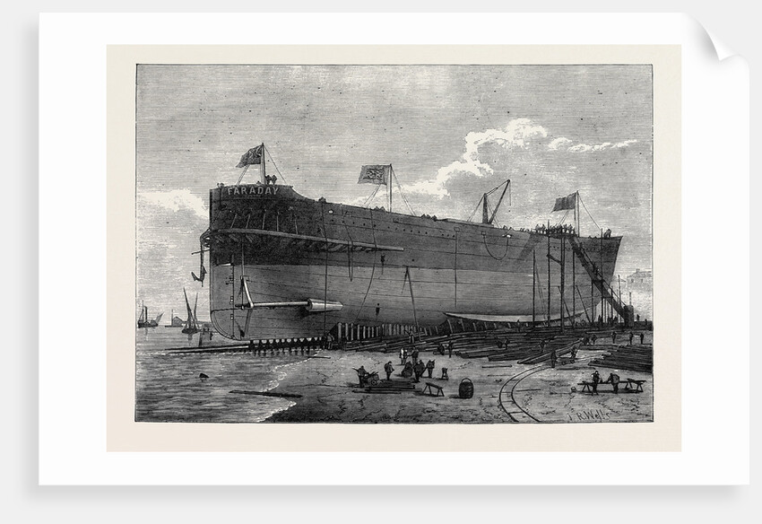 Launch of the Faraday Telegraph Cable Ship 1874 by Anonymous
