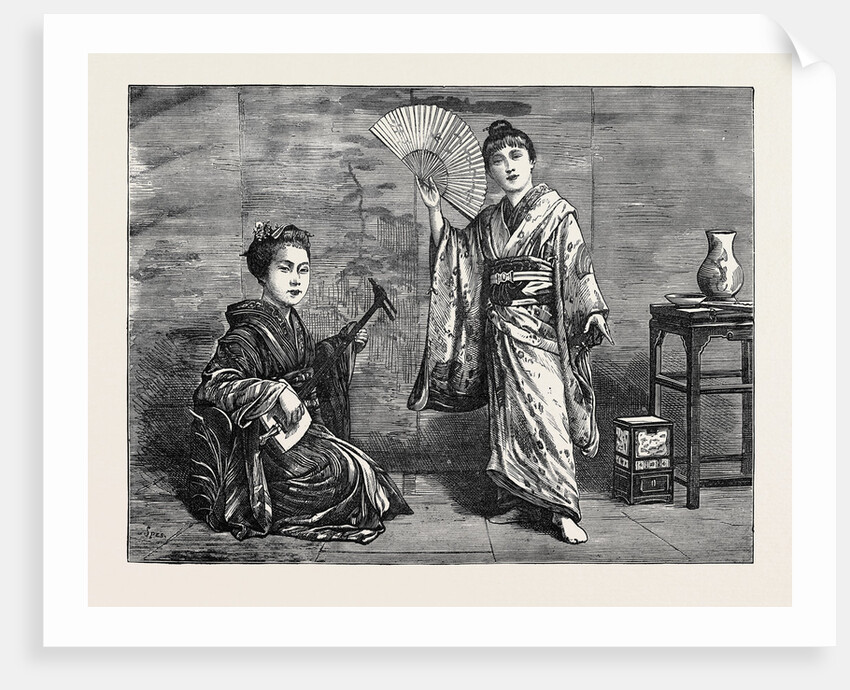 Japanese Dancing Girl Practising 1874 by Anonymous